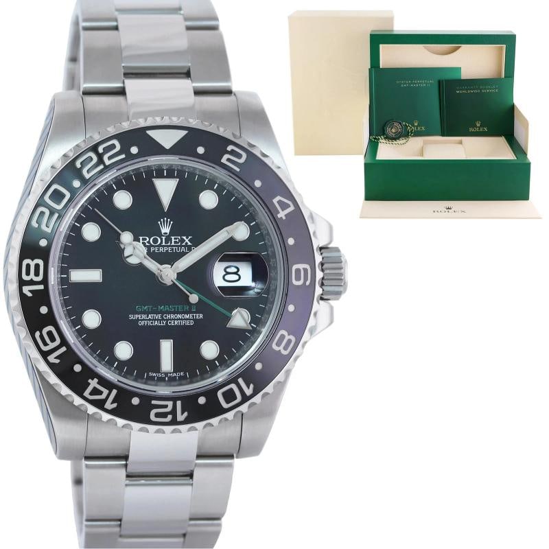2015 MINT Rolex GMT Master II 116710 LN Steel Ceramic Black 40mm Watch Box: Condition: Pre-owned - Excellent,Brand: Rolex,Department: Unisex Adults,Type: Wristwatch,Model: GMT-Master,Reference Number: 116710LN,With Original Box/Packaging: Yes,With Papers: No,Customized: No,,C