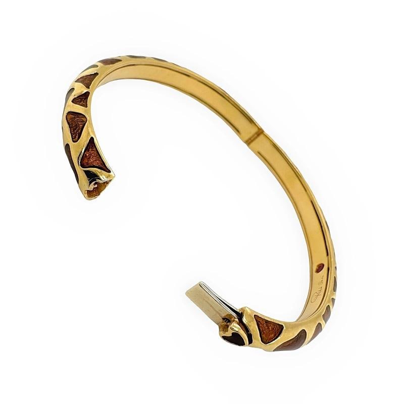 Roberto Coin Giraffe Safari Bangle Bracelet 18kt YG Brown Enamel - 4