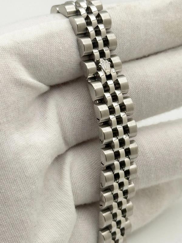 Rolex Ladies Datejust 179174 Pink Salmon Diamond Dial 18k Gold Steel Jubilee - 7
