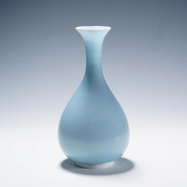 Tomaso Buzzi for Venini Vase in Light Blue and Lattimo Glass ca. 1933 - 3