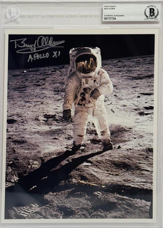 BUZZ ALDRIN Signed Autograph Slabbed 8x10 Photo NASA Apollo 11 Astronaut BAS (1 of 2)