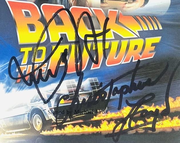 MICHAEL J FOX CHRISTOPHER LLOYD Signed 5.5"x7" Print JSA Back To The Future - 2