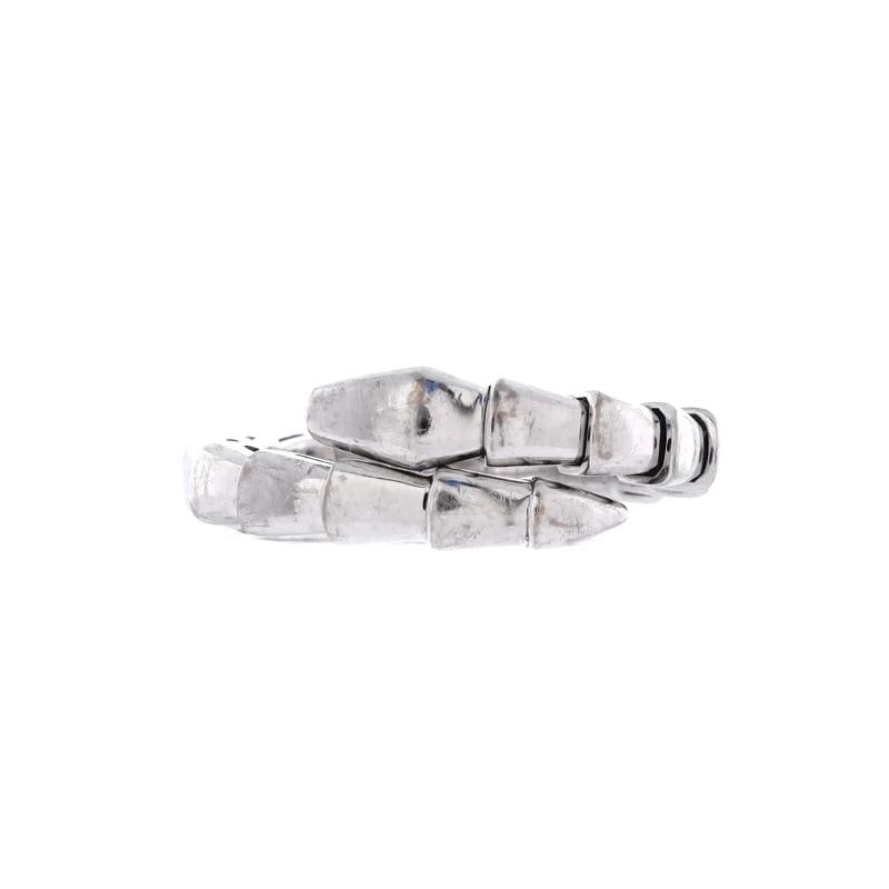 Bvlgari Serpenti Viper One-Coil Ring 18K White Gold: Condition: Pre-owned - Good,Brand: Bvlgari,Main Stone: Unknown,Metal: 18K White Gold,Metal Purity: 18K,Ring Size: 5.75 - 51,Type: Ring,Color: White Gold,Style: 18K White Gold,Material: 18K White Gold