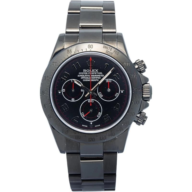 Rolex Daytona 116520 Oyster Stainless Steel PVD Black Dial Auto Men's Watch 40mm: Case Size 40mm Wrist Fit 7.25 inches Box No Papers No Condition Ã¢â‚¬â€ Used - Like New Full Specifications Brand Rolex Serial # 282xxxx Gender Men Band