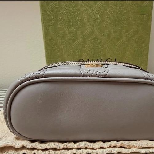 Gucci GG Marmont Mini Top Handle Shoulder Bag in Grey style# 728770 - 5