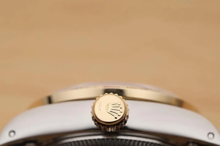 ROLEX LADIES DATEJUST 69173 SILVER DIAMOND RUBY 18K YELLOW GOLD STEEL WATCH - 9