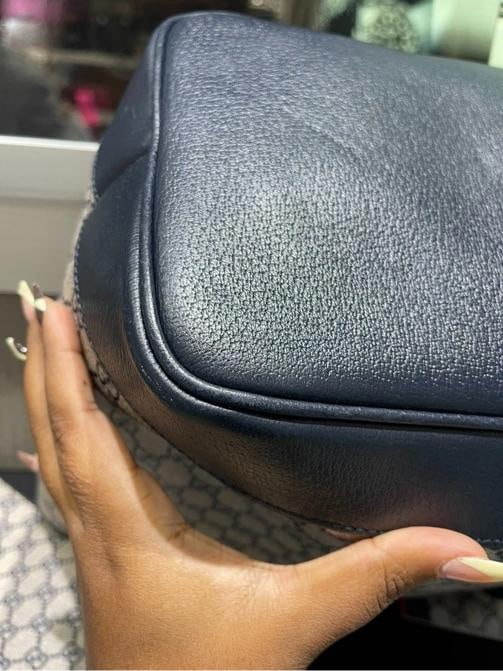 Gucci Navy GG Supreme Tote with Red/Navy Web & Matching Wristlet - 14