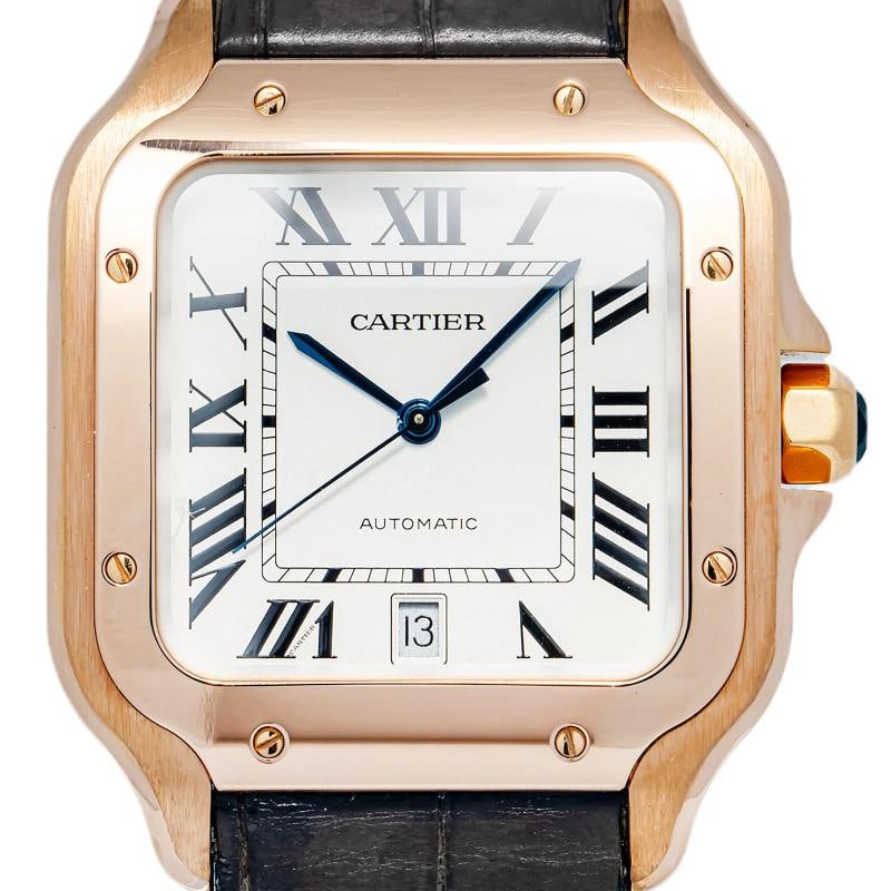 Cartier Santos WGSA0011 18K Rose Gold White Dial Auto Men Watch 40mm - 2