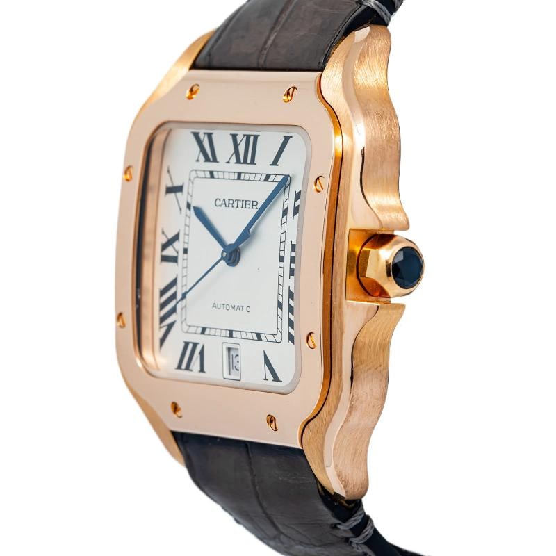 Cartier Santos WGSA0011 18K Rose Gold White Dial Auto Men Watch 40mm - 3