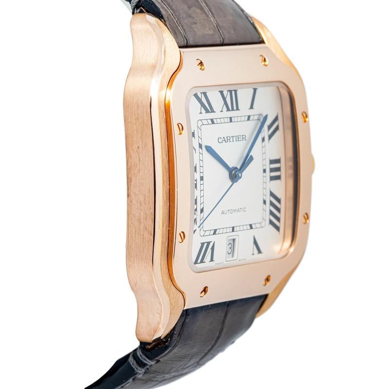 Cartier Santos WGSA0011 18K Rose Gold White Dial Auto Men Watch 40mm - 4