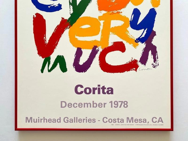 CORITA KENT RARE 1978 "I LOVE U VERY MUCH" MCM LITHO PRINT FRAMED POP ART POSTER - 3