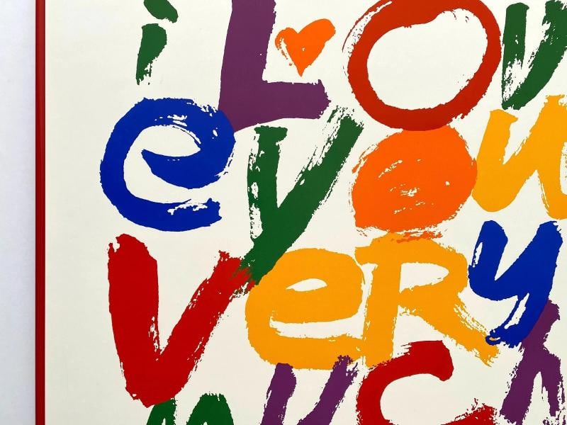 CORITA KENT RARE 1978 "I LOVE U VERY MUCH" MCM LITHO PRINT FRAMED POP ART POSTER - 5