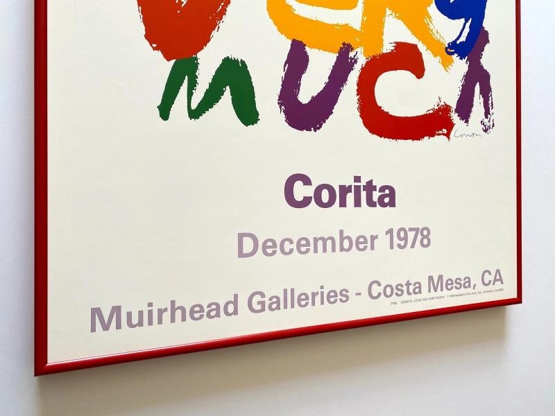 CORITA KENT RARE 1978 "I LOVE U VERY MUCH" MCM LITHO PRINT FRAMED POP ART POSTER - 7