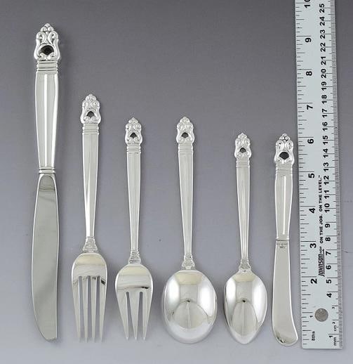 35pc Superb International Sterling Silver Royal Danish Flatware Silverware Set - 2
