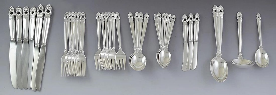 35pc Superb International Sterling Silver Royal Danish Flatware Silverware Set - 5