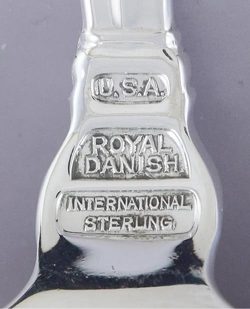 35pc Superb International Sterling Silver Royal Danish Flatware Silverware Set - 7