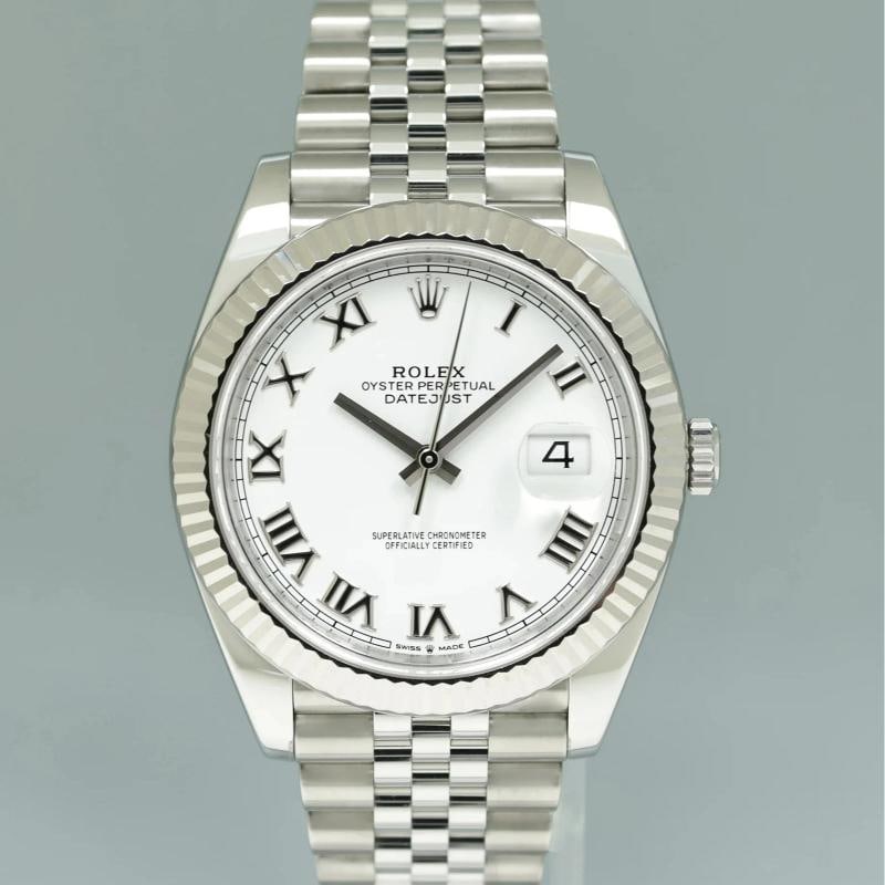 2025 NEW PAPERS Rolex DateJust 126334 White Roman Jubilee White Gold 41mm Watch - 2