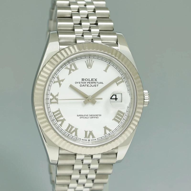 2025 NEW PAPERS Rolex DateJust 126334 White Roman Jubilee White Gold 41mm Watch - 3