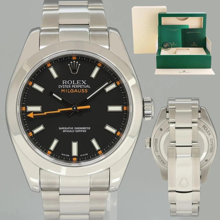 MINT Rolex Milgauss Black Dial 116400v Steel 40mm Watch Box: Condition: Pre-owned - Excellent,Brand: Rolex,Department: Unisex Adults,Type: Wristwatch,Model: Milgauss,Reference Number: 116400v,With Original Box/Packaging: Yes,With Papers: No,Customized: No,UPC:
