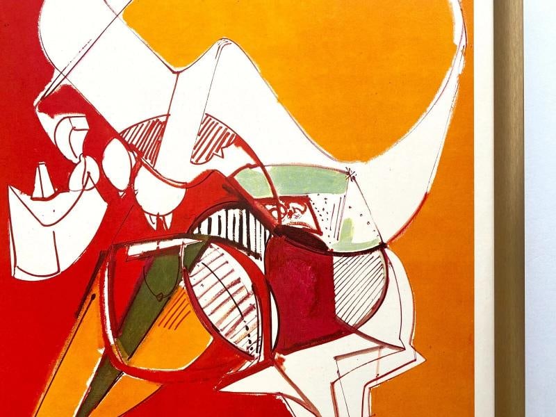 HANS HOFMANN RARE VTG 1960 FRAMED MODERNIST LITHOGRAPH PRINT " EXALTMENT " 1947 - 10
