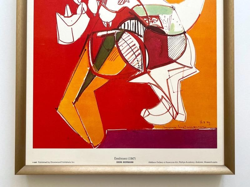 HANS HOFMANN RARE VTG 1960 FRAMED MODERNIST LITHOGRAPH PRINT " EXALTMENT " 1947 - 3