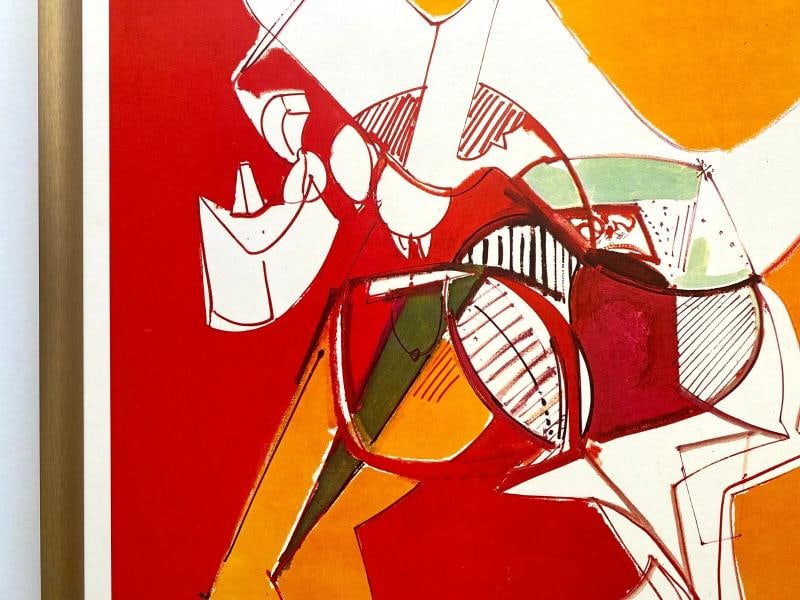 HANS HOFMANN RARE VTG 1960 FRAMED MODERNIST LITHOGRAPH PRINT " EXALTMENT " 1947 - 5