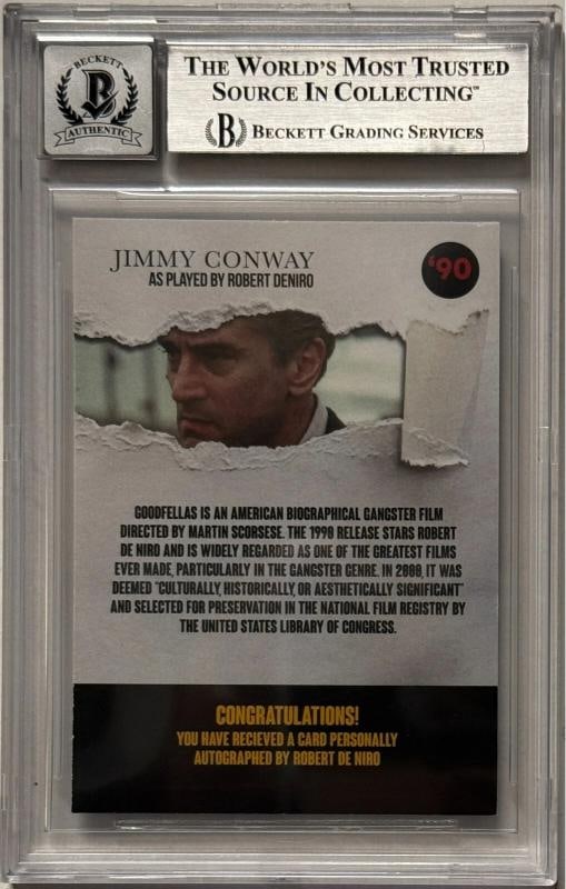 Robert De Niro Signed Goodfellas Custom Trading Card Beckett Witnessed Auto 10 - 5
