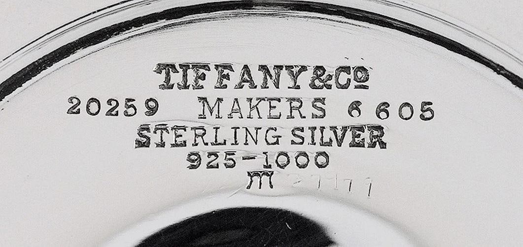 c1907-1947 Lovely Pair TIffany & Co Sterling Silver Fluted Bowls - 7