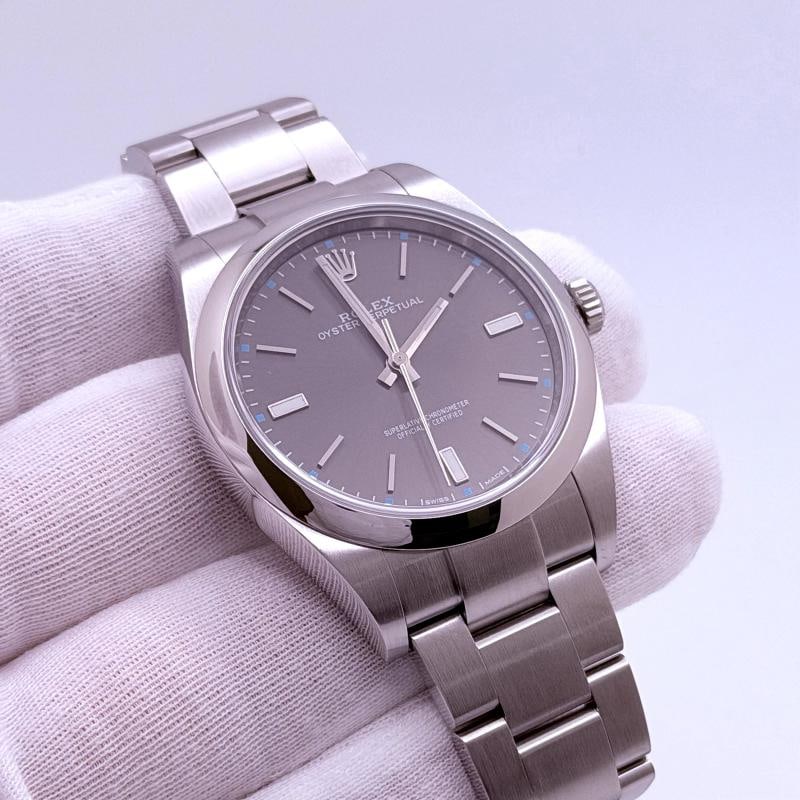 Rolex Oyster Perpetual 39 114300 39mm Dark Rhodium Dial Stainless Steel Box Tags - 3