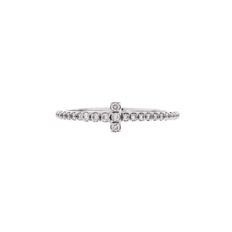Tiffany & Co. T Wire Band Ring 18K White Gold with Pave Diamonds: Condition: Pre-owned - Good,Brand: Tiffany & Co.,Main Stone: Diamond,Metal: 18K White Gold,Metal Purity: 18K,Ring Size: 5.5,Type: Ring,Color: White Gold,Style: 18K White Gold With Pave Diamonds,Materi