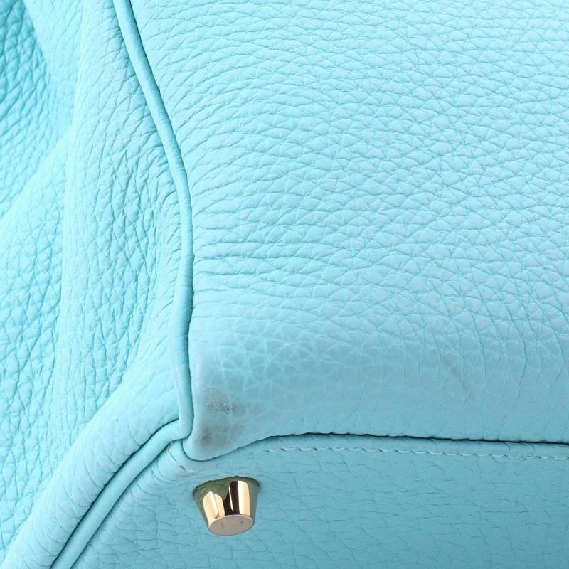 Hermes Kelly Handbag Blue Togo with Gold Hardware 32 - 8