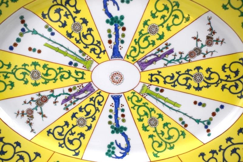 Herend Hand Painted Yellow Dynasty Large Platter 17Inch - 2