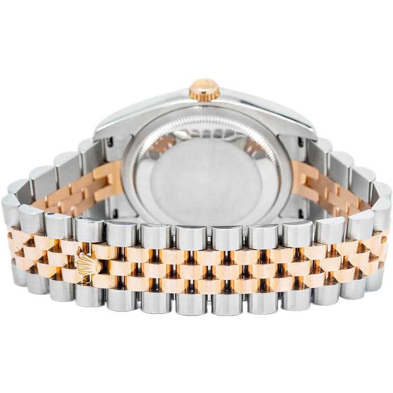 Rolex Datejust 116231 White Factory Diamond Jubilee 18k Rose TwoTone Watch 36mm - 5