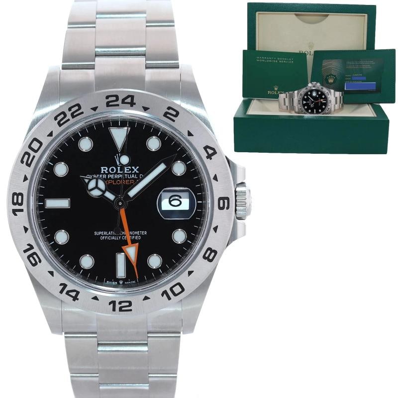 2023 NEW PAPERS 226570 Rolex Explorer II 42mm Black Steel 42mm Watch Box and Papers: Condition: Pre-owned - Excellent,Brand: Rolex,Department: Unisex Adults,Type: Wristwatch,Model: Explorer,Reference Number: 226570,With Original Box/Packaging: Yes,With Papers: Original,Customized: No,