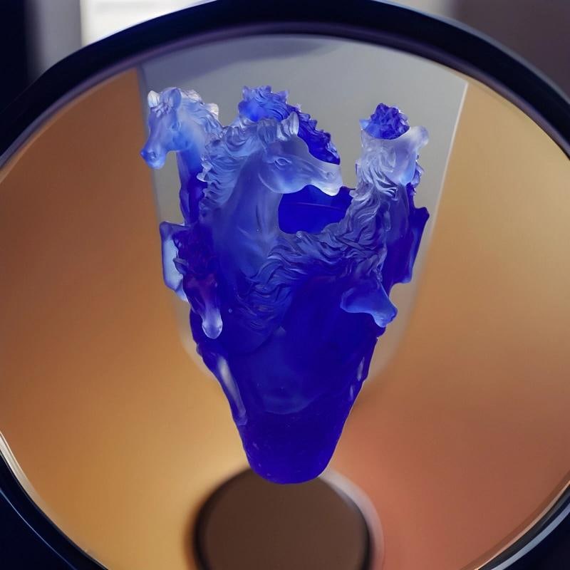 Xl Nancy Daum Style Horse Vase H9Ã¢â‚¬Â Blue Heavy Crystal Art : Condition: Used: An item that has been used previously. The item may have some signs of cosmetic wear, but is fully operational and functions as intended. This item may be a floor model or store
