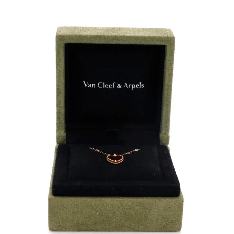 Van Cleef & Arpels Sweet Alhambra Heart Pendant Necklace 18K Rose Gold - 2
