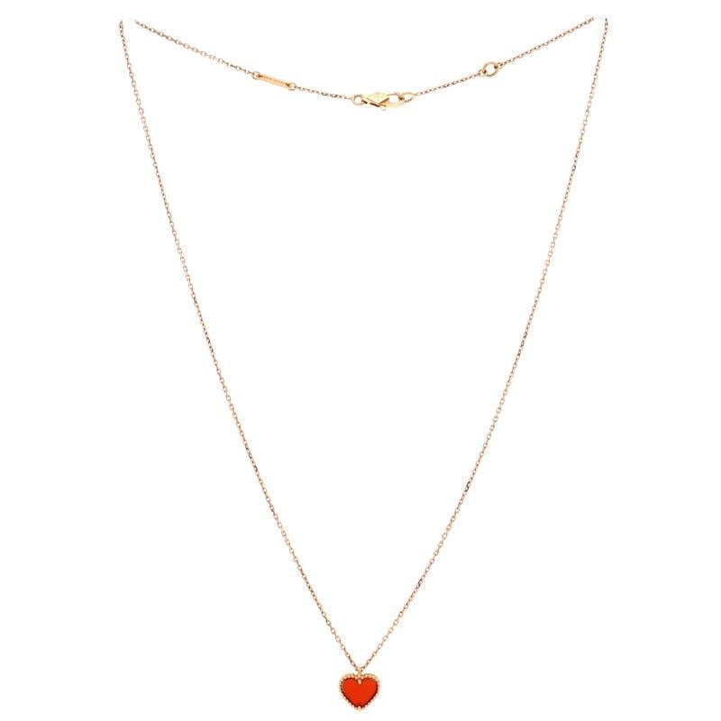 Van Cleef & Arpels Sweet Alhambra Heart Pendant Necklace 18K Rose Gold - 3