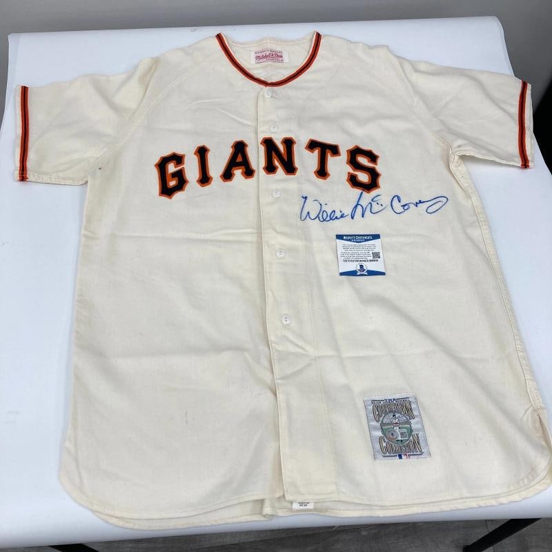 Willie McCovey Signed San Francisco Giants Mitchell & Ness Jersey Beckett COA: Country of Origin: United States,Sport: Baseball,Player: Willie McCovey,Signed: Yes,Original/Reprint: Original,Autograph Authentication: James Spence Authentication (JSA),Product: Jersey,Team: San Fra