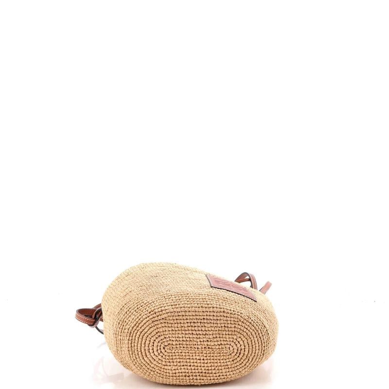 Loewe Paula's Ibiza Pochette Crossbody Bag Woven Raffia and Leather with Printed - 4