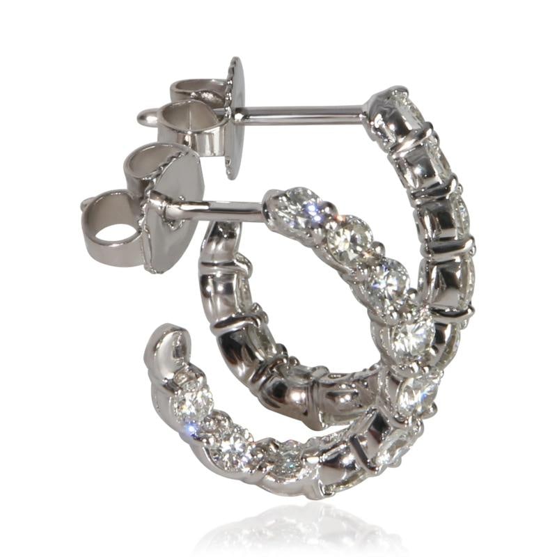Tiffany & Co. Platinum Diamond Inside-Out Hoop Earrings - 2