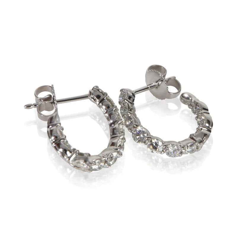 Tiffany & Co. Platinum Diamond Inside-Out Hoop Earrings - 5