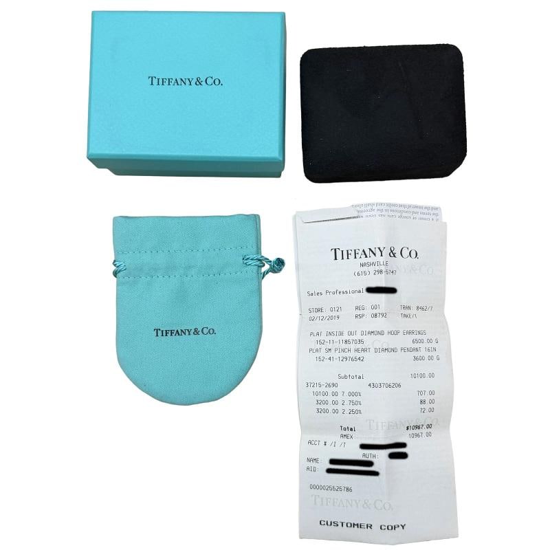 Tiffany & Co. Platinum Diamond Inside-Out Hoop Earrings - 6