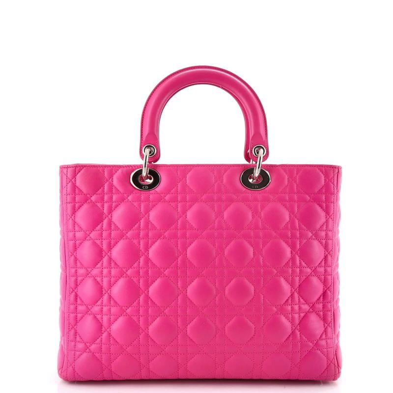 Christian Dior Lady Dior Bag Cannage Quilt Lambskin Large - 3