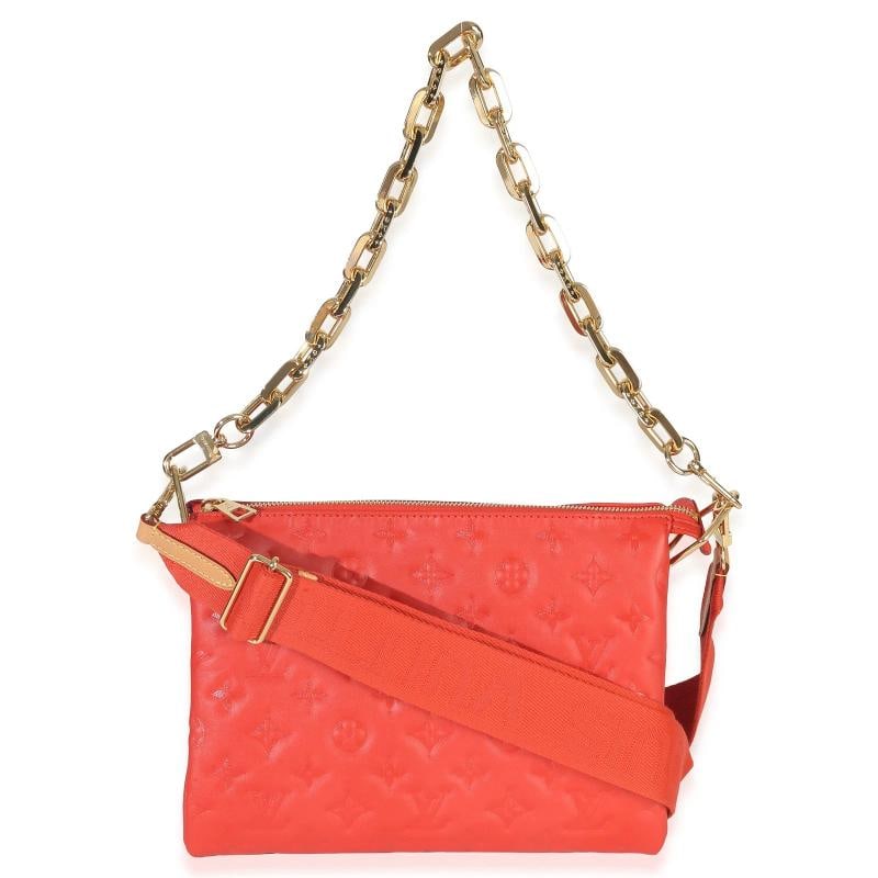 Louis Vuitton Red Monogram Embossed Lambskin Coussin PM - 6