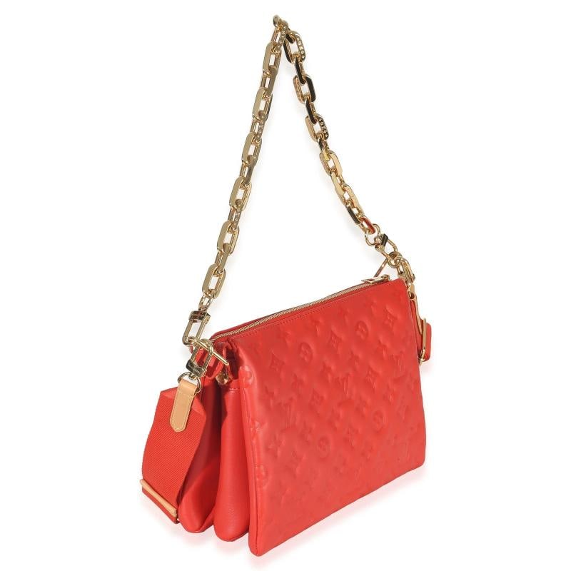 Louis Vuitton Red Monogram Embossed Lambskin Coussin PM - 8