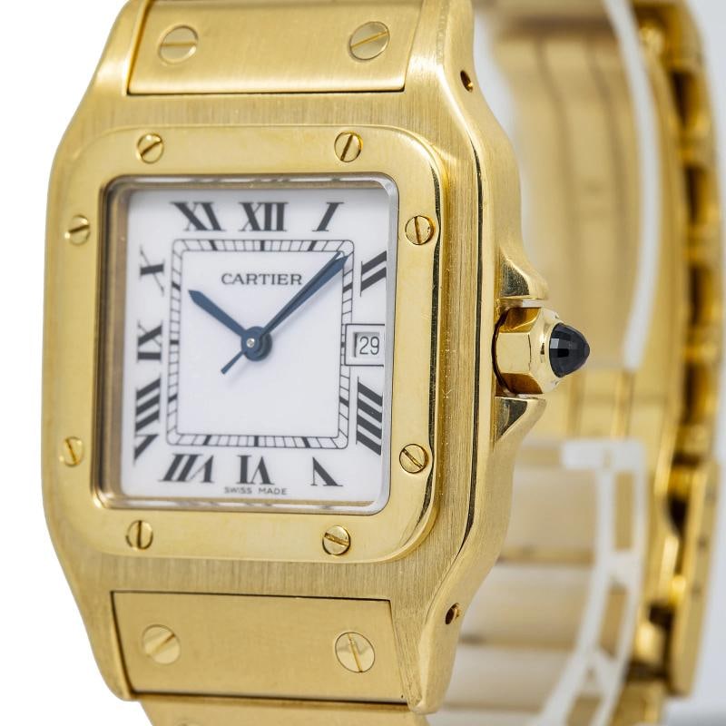 Cartier Santos Carre 2960 W25014B9 Vintage Auto 18K Gold White Dial Watch 29mm - 3