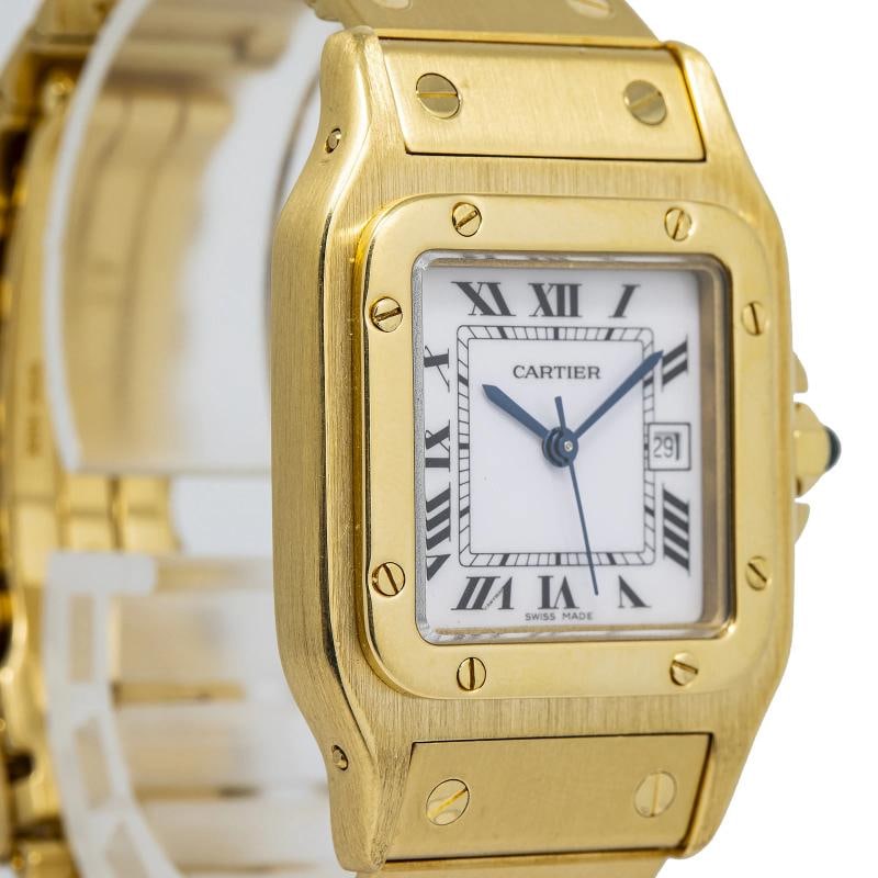 Cartier Santos Carre 2960 W25014B9 Vintage Auto 18K Gold White Dial Watch 29mm - 4