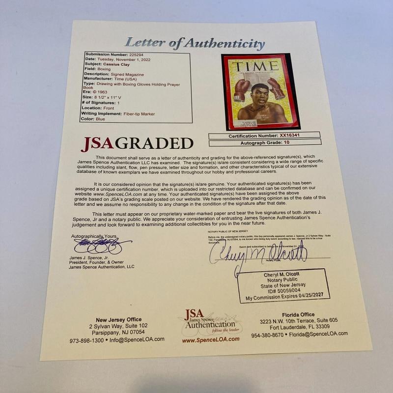 Muhammad Ali "Cassius Clay" Signed 1963 Time Magazine JSA Graded 10 GEM MINT - 6