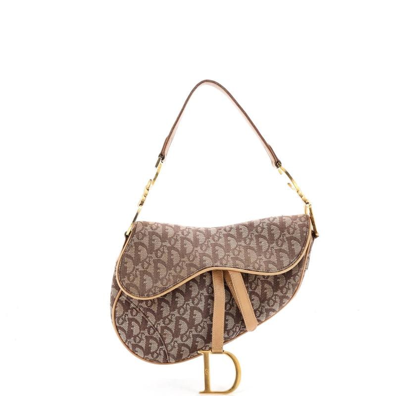 Christian Dior Vintage Saddle Bag Diorissimo Canvas Medium: Condition: Pre-owned - Fair,Brand: Christian Dior,Exterior Material: Canvas Plain,Style: Shoulder Bags,Exterior Color: Brown,Department: Women,Size: Medium