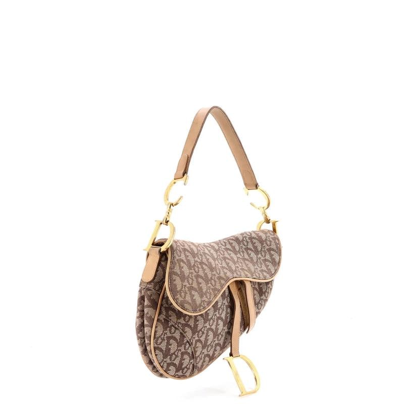 Christian Dior Vintage Saddle Bag Diorissimo Canvas Medium - 2